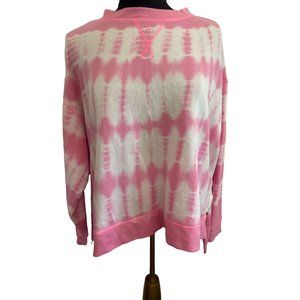 Crown & Ivy Pink & White Oversized Tie Dye Sweatshirt, Size Medium